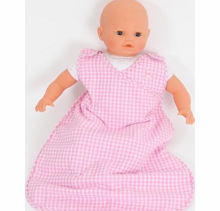 FRILLY LILY PINK FLEECE LINED SLEEPING BAG FOR 12-14 DOLLS[ DOLL NOT INCLUDED ]Such as My First Baby Annabell, My Little Baby Born